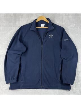 Dallas Cowboys Columbia Fleece Jacket Mens XL Blue Full Zip Football Outdoor